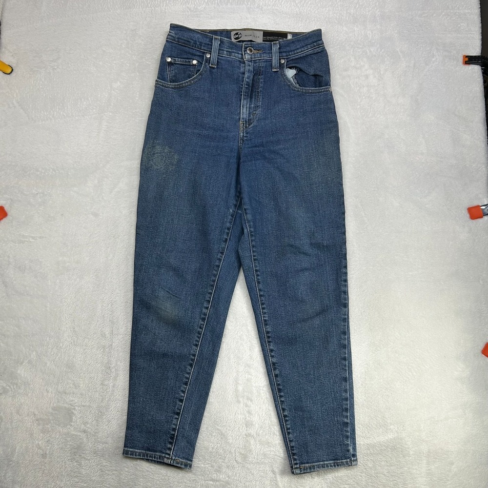 Levi's Silver Tab Mom‎ Jeans Women's Blue Denim Pockets Stretch Zip Fly - 26